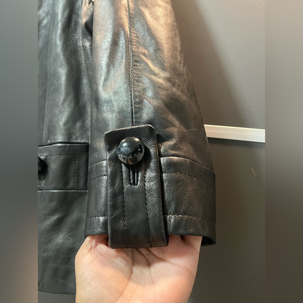 Talbots Leather Double Breasted Jacket 8P - Picture 4 of 9